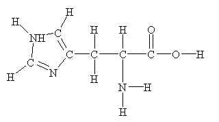 Structure of histidine. [str5his.jpg]